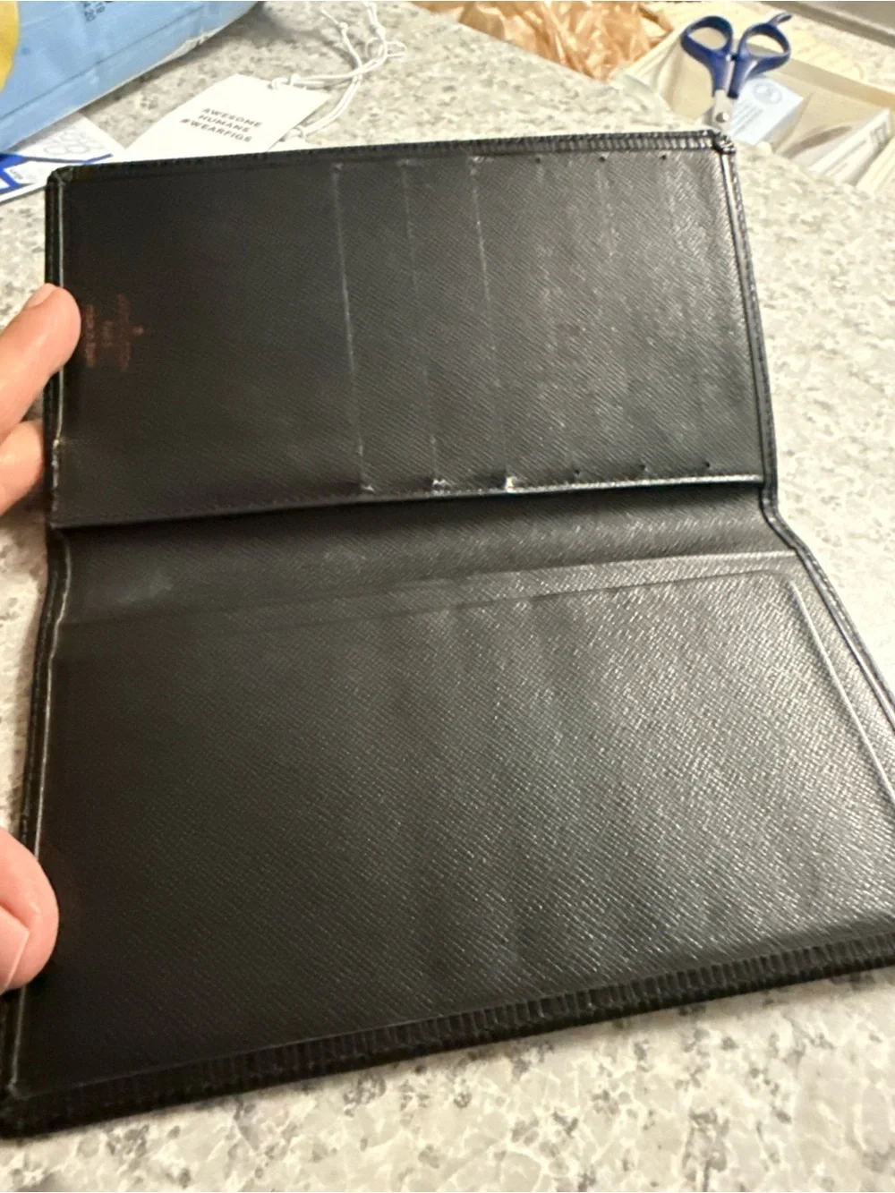 Louis Vuitton Epi black long bifold wallet with box